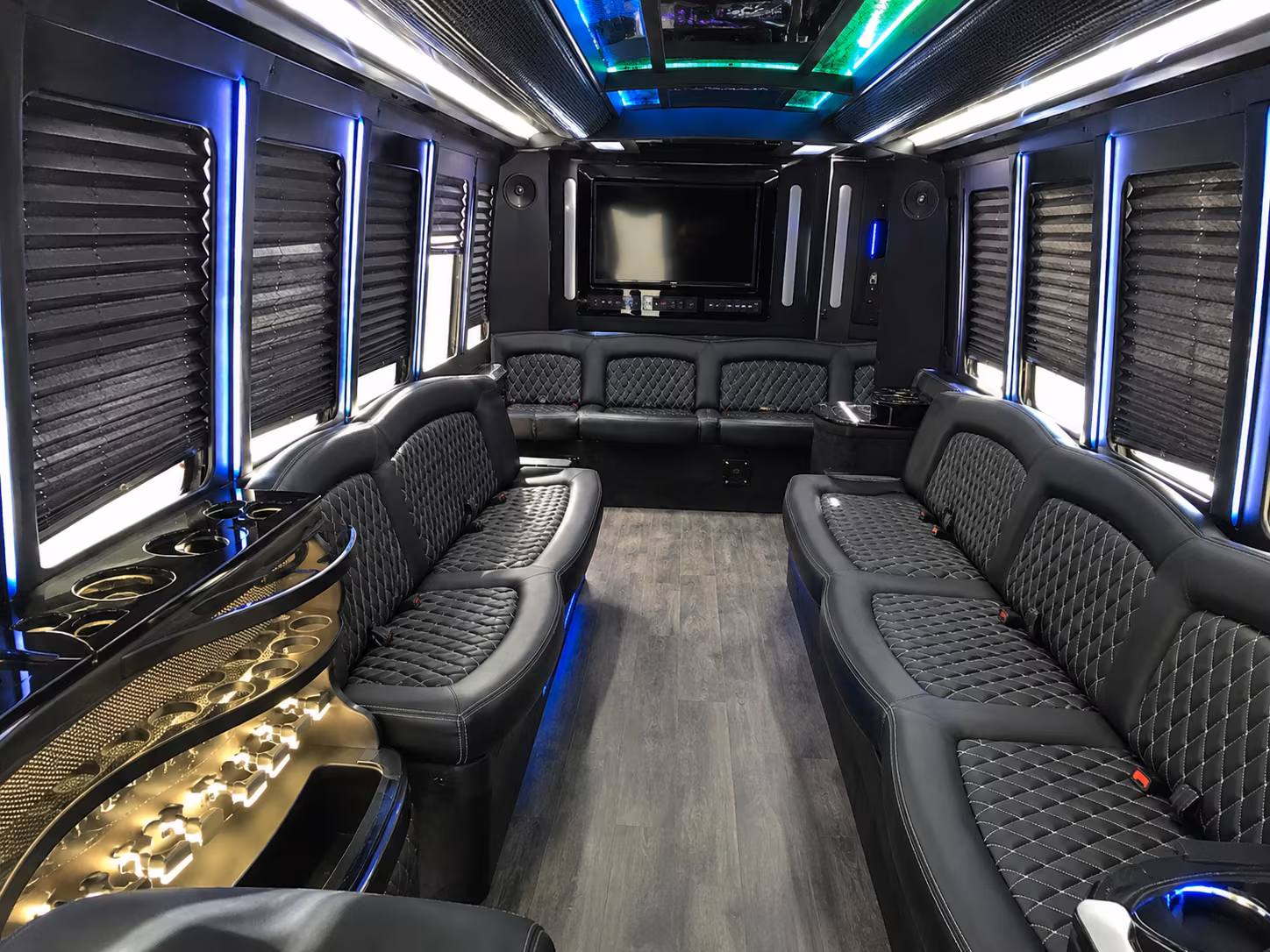 15 Passenger Party Bus Interior