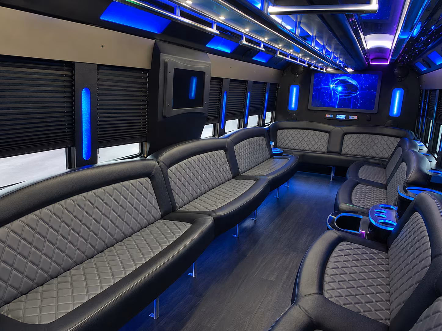 Newport News Prom & Homecoming Transportation party bus interior