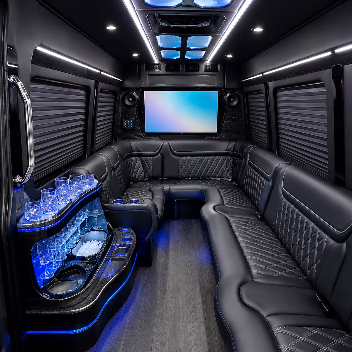Newport News Prom & Homecoming Transportation party bus interior