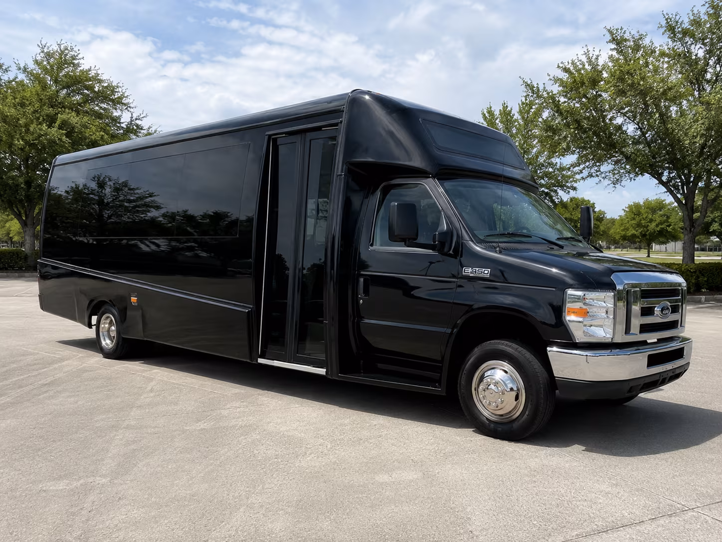 Newport News School Event Transportation party bus exterior