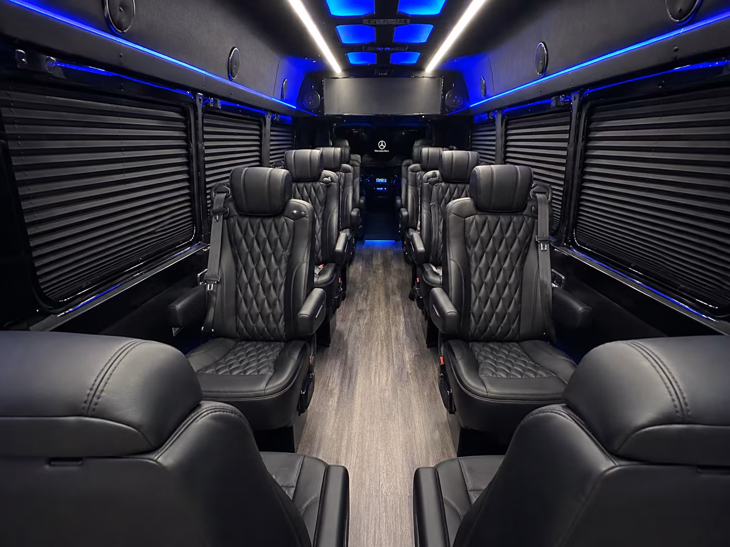Newport News School Event Transportation party bus interior