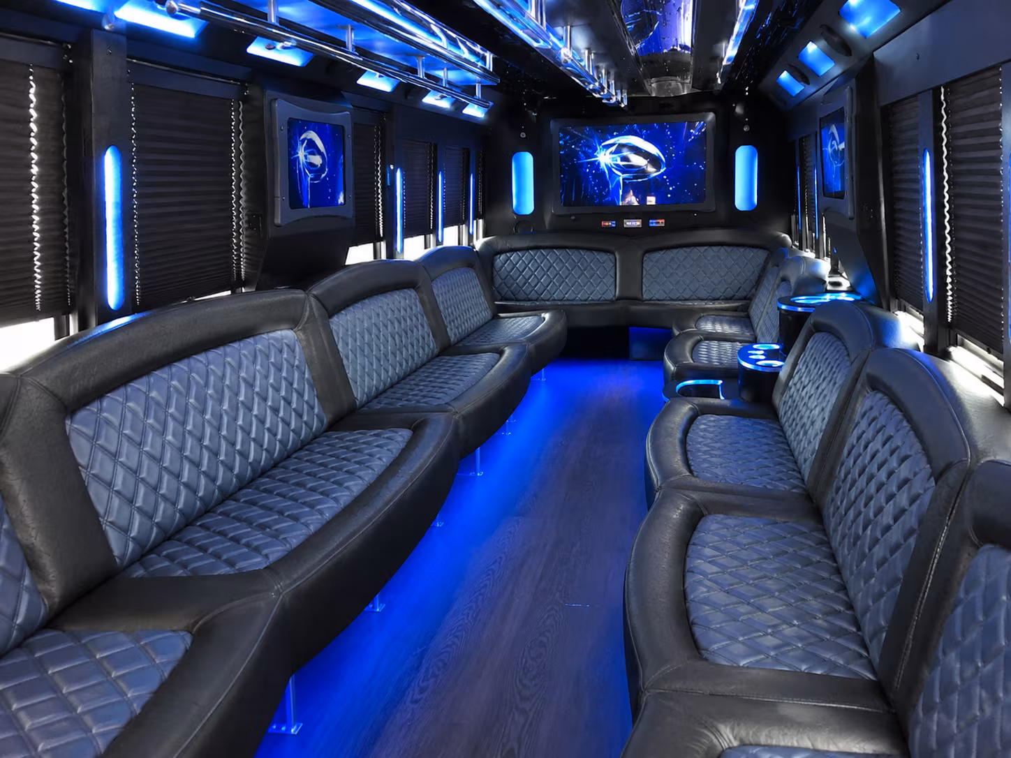 Newport News Sporting Event Transportation party bus interior